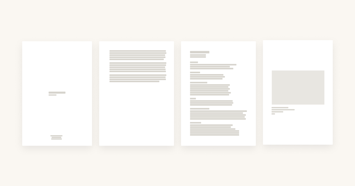 Example of a clean artist portfolio PDF layout with cover, text pages and artworks.