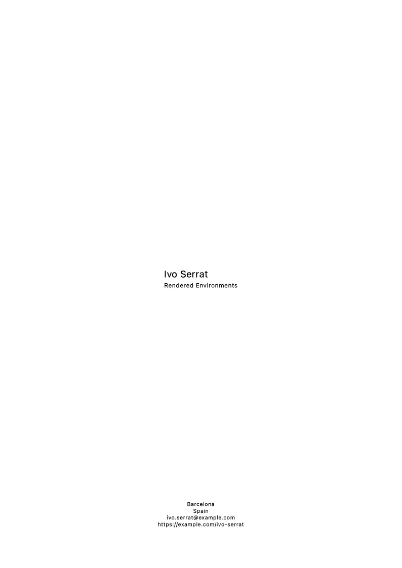 Cover page of the fictional Ivo Serrat digital-art portfolio PDF.